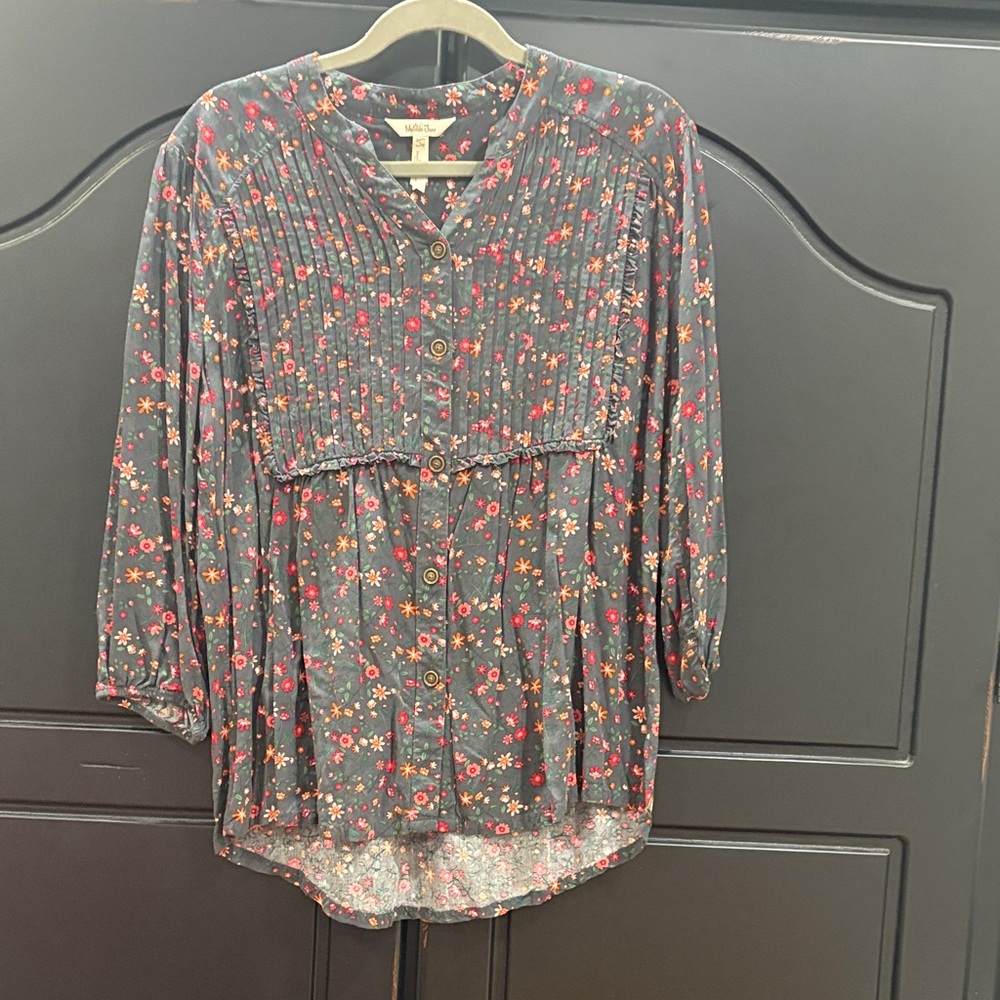 Matilda Jane Gray and Red Floral Blouse